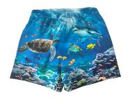 Shorts de Playa para Niños Unisex con Estampado de Vida Marina, Anti-UV, Secado Rápido, Traje de Baño Informal de Spandex/Poliéster