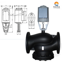 Vanne de régulation électrique électro-hydraulique 2800N AC24V 0-10V 4-20mA en fonte à brides pour eau, vapeur, chauffage collectif OEM