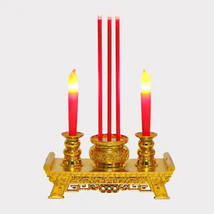 Simulação de luz elétrica budista led, queimador de incenso todo em um, velas deus de riqueza, suporte de vela para rituais clientes