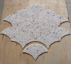 Nouveau Style marbre mosaïque moule en gros mosaïque carreaux de mur poli naturel Calacatta blanc marbre poisson échelle pétoncle ventilateur <span class=keywords><strong>Patte</strong></span> - Product Image 5