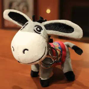 EN71 CE directo de fábrica personalizado de peluche rojo burro colgante al por mayor barato Animal de peluche suave Mini juguete de peluche burro llavero