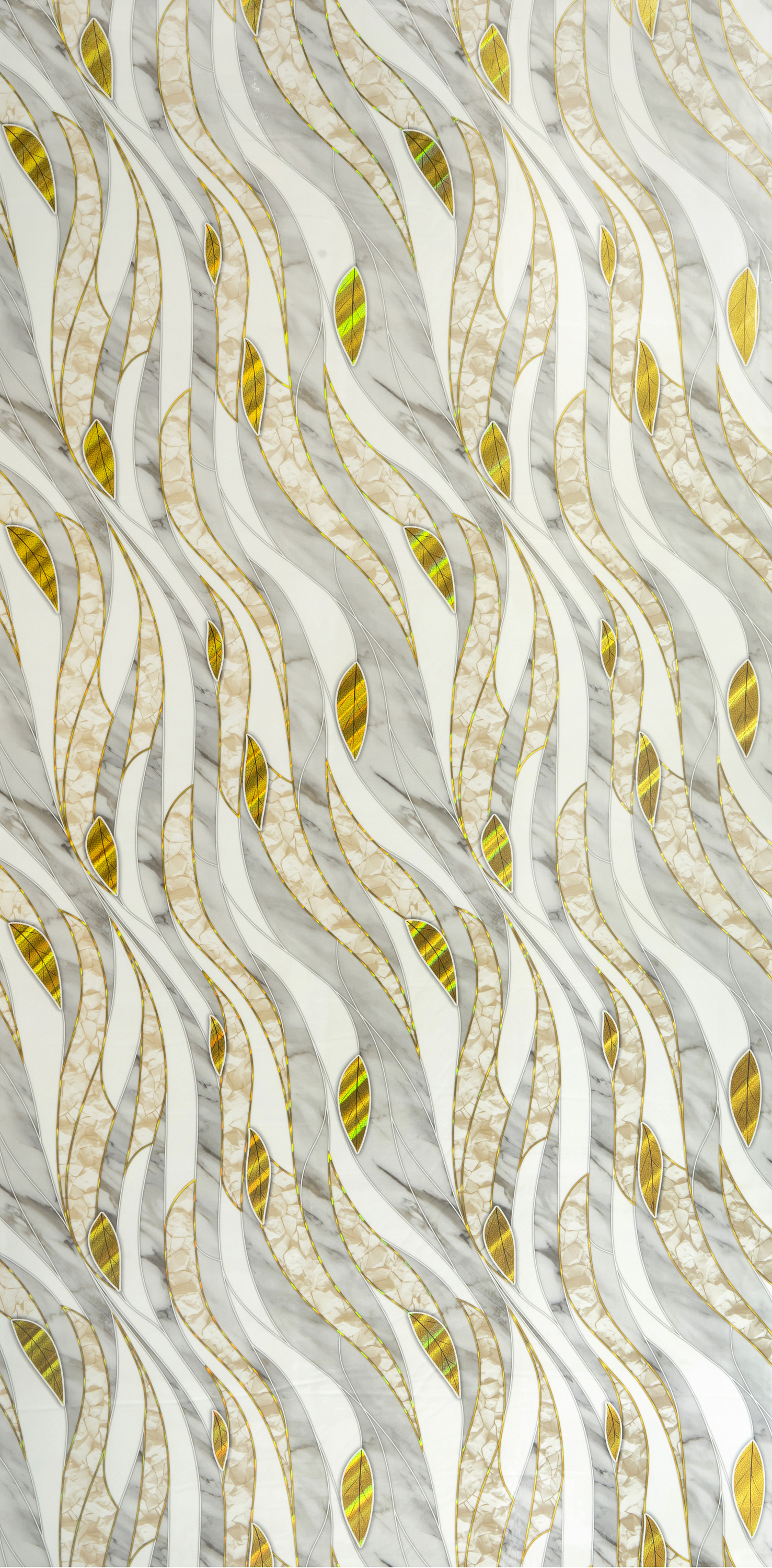 4-White Gold Ribbon Wave