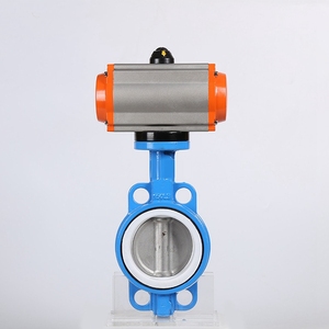 SK/PN16 2 дюйма с подачей возуха межфланцевый Клапан PTFE с клапан-бабочка одинарный литого железа пневматический Дроссельный клапан - Product Image 3