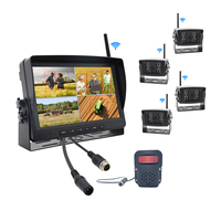 YWX 7 pouces moniteur de voiture 4Ch Ai Bsd 1080P angle mort détection humaine sauvegarde vue arrière caméra sans fil inversée