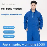 Combinaison de travail à capuche épaisse en une seule pièce pour hommes, polyester, anti-huile, anti-poussière, respirante, manches longues, résistante à l'usure, certifiée EEC