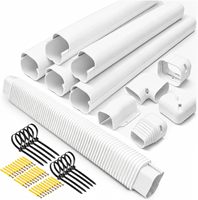 Kit de protection pour tuyauterie de climatiseur mini-split de 3 po x 10 pi |   Kit de couverture pour mini-split en PVC avec conduit flexible pour systèmes de pompes à chaleur et climatisation centralisée