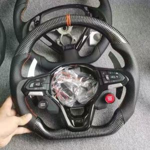 Volante de Fibra de Carbono con Revestimiento de Gamuza para <span class=keywords><strong>Volkswagen</strong></span> Golf 7 7.5 GTI GTD <span class=keywords><strong>GTE</strong></span> R 2013-2020 Polo GTI Tiguan <span class=keywords><strong>Passat</strong></span> DSG - Product Image 2