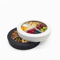 Boîte Cadeau Ronde en Carton Rigide pour Aliments, Plateau en Carton Personnalisé avec Impression de Logo pour Fromages, Fruits et Snacks