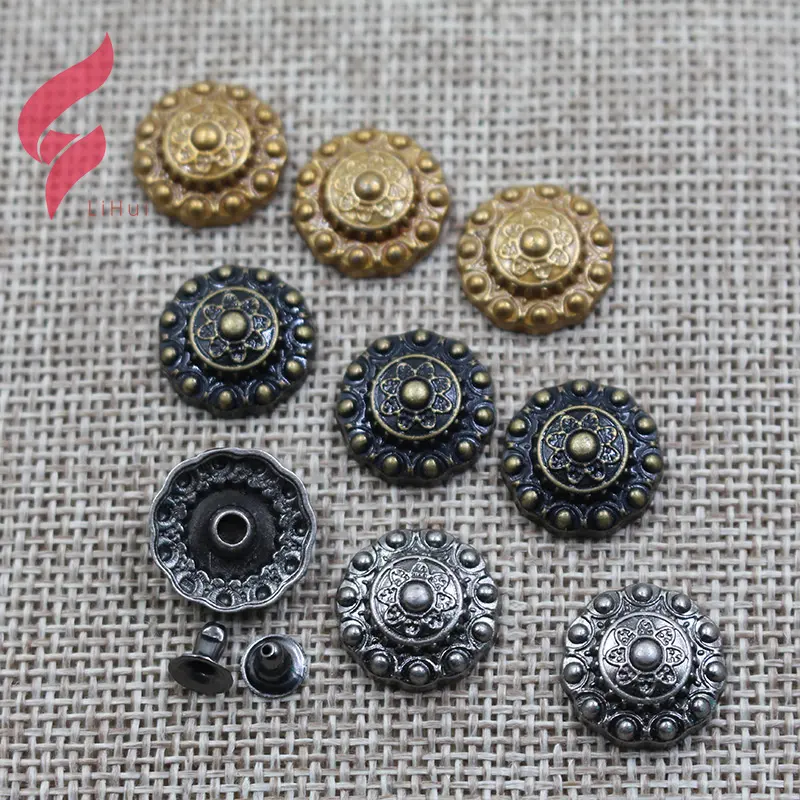 Lihui Hardware Mantel Shirt Großhandel Gravierte kleine Legierung Press Stud Druckknopf Benutzer definierte Logo geprägte Metall knöpfe