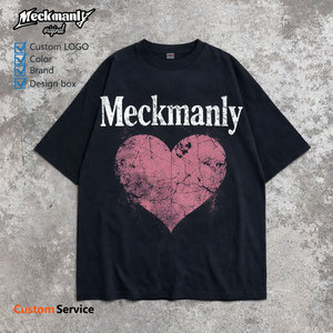 Meckmanly Men's T-Shirt 100% Cotton Short Sleeve O-Neck Printed Oversized Regular Fit Washed Jersey Style - Product Image 5