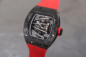 New Arrival Best Seller High End Watch Carbon Fiber Case <b>Red</b> Rubber Strap Mechanical Watch Unisex Casual Watch - Product Image 3