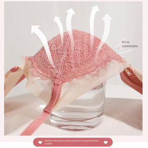 New Sexy Lace Underwear Women's Steel Free Bra Set <b>Thin</b> Cotton Triangle Cup Bra - Product Image 3