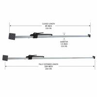 Barre de chargement réglable 89-104 pouces en tube rond d'acier avec support de verrouillage de charge à 2 barres, kit de fixation par boulons pour semi-remorque