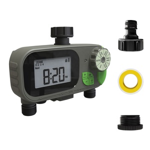 Garmerain GWT401S 4 Zone Digital Outdoor Irrigação Água Temporizador 24 Horas Auto Tap Battery Powered Impermeável Verde + Cinza Jardim - Product Image 5
