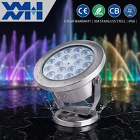 Projecteur LED RGBW DMX RDM synchronisé, étanche IP68, en acier inoxydable 304, pour éclairage de fontaine et aménagement paysager sous-marin, blanc chaud