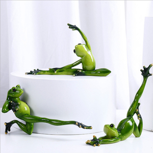 Figuras Decorativas Creativas en <span class=keywords><strong>3D</strong></span> de Ranas de Yoga de Resina, Lindas y Divertidas Estatuas y Esculturas de Ranas de Yoga para Decoración del Hogar - Product Image 4