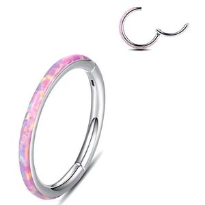 Anillo Segmentado Articulado de Titanio G23 F136 con Ópalo |   Clicker Hipoalergénico Sin Costuras para Piercing de Nariz, Septum, Cartílago, Daith y Helix - Product Image 4
