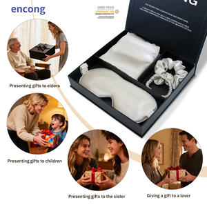 Taie d'oreiller en soie pure, 50 pièces, avec boîte, cravate, <span class=keywords><strong>masque</strong></span> de sommeil pour les yeux, ensemble avec taie d'oreiller, logo personnalisé en soie mûre 100% - Product Image 6