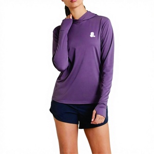 Camiseta Deportiva Casual para Mujer, con Capucha, Manga Corta, Secado Rápido, Transpirable, Lisa, con Logotipo, Corte Regular, Tejido de Algodón Orgánico - Product Image 1