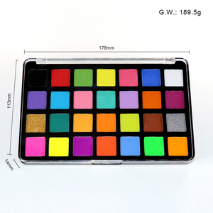 Palette de <span class=keywords><strong>peinture</strong></span> pour le <span class=keywords><strong>visage</strong></span> néon mate pour enfants, 28 couleurs, marque privée, qualité cosmétique, haute pigmentation, séchage rapide, non toxique, activée à l'eau - Product Image 4