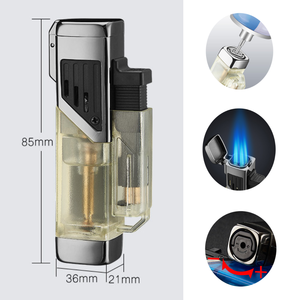 Briquet torche au butane DEBANG de haute qualité avec logo personnalisé, quatre flammes, alliage de zinc, cadeaux d'affaires, haute température pour la cuisson au barbecue - Product Image 3