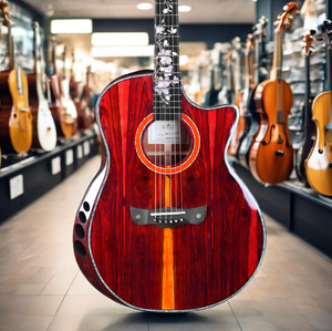 <span class=keywords><strong>ก</strong></span>ีตาร์โปร่งคุณภาพสูง หน้าไม้โคโคโบโลแท้ ฟิงเ<span class=keywords><strong>ก</strong></span>อร์บอร์ดไม้โรสวูด คอไม้มะฮอก<span class=keywords><strong>ก</strong></span>านี เคลือบเงา ระดับมืออาชีพ - Product Image 3