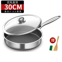 Wajan penggorengan memasak dapur bahan baja tahan karat, wajan penggorengan anti lengket bahan baja tahan karat 18/8 304