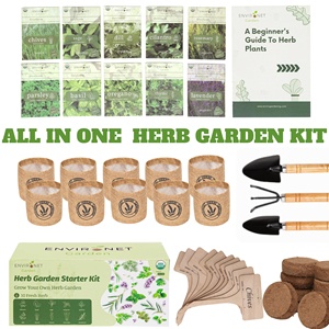 Kit de jardinage d'herbes aromatiques d'intérieur amusant de 10 pièces - Écologique, facile à cultiver dans une jardinière de fenêtre ou de cuisine, coriandre, basilic, sauge, origan, persil - Product Image 2