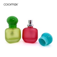 Flacon de parfum unique et tendance de 35 ml, en verre givré vibrant, non transparent, avec estampage à chaud, style Pop-Art, bouchon à bulles