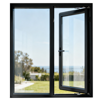 Ventanas Abatibles de PVC Modernas Personalizadas al por Mayor, con Malla de Fibra de Vidrio, Aislamiento Acústico, Rotura de Puente Térmico, Calificadas por Energy Star