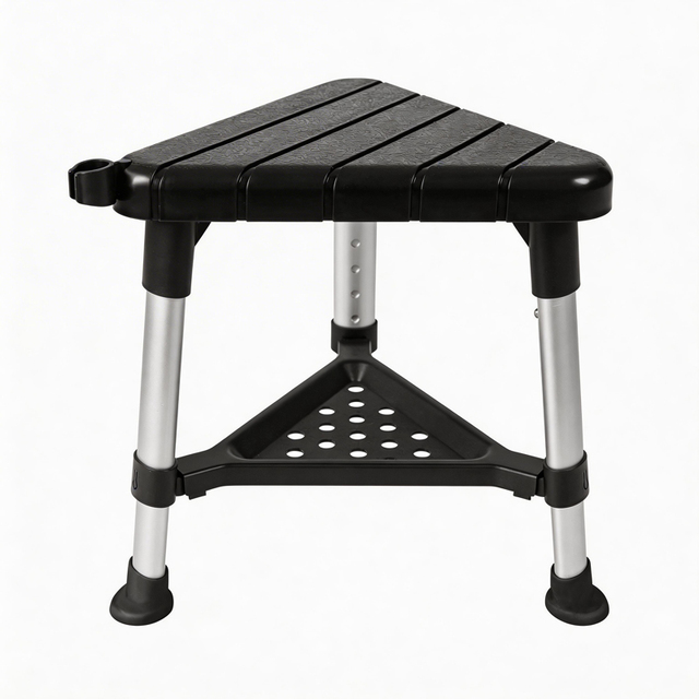 Slip Resistant Safety Shower Stool with Adjustable Height Heavy Duty Portable Shower Chair Design and 136kg Capacity