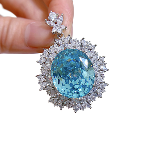 Nuevo Collar con Colgante Ovalado Azul <span class=keywords><strong>Parra</strong></span> de Plata 925 con Circonita 5A de 18*21 mm y Diseño de Ojo, Venta Directa de Fábrica, Joyerí<span class=keywords><strong>a</strong></span> para Bodas 2023 - Product Image 1