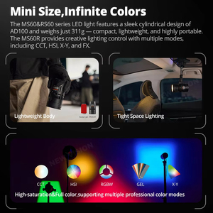 Éclairage photographique LED RGB <span class=keywords><strong>Godox</strong></span> RS60R/RS60Bi <span class=keywords><strong>60W</strong></span> 1800 10000K CRI95+ 14 effets pour tournage de films/vidéos et diffusion vidéo - Product Image 5