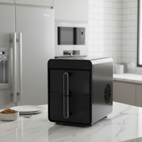 Machine à glaçons électrique portable de comptoir <10kg/24H, contrôle par pavé tactile, autonettoyante, forme balle, en plastique, pour usage domestique, hôtelier et extérieur