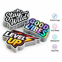 Pegatinas de Vinilo Personalizadas, Recortadas a Troquel, Impermeables, con Logotipo Holográfico para Laptop, Botella de Agua, Patineta, Marca de Pequeños Negocios, Cualquier Tamaño y Forma