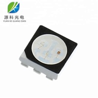 Diode LED SMD 5050 RGB à surface noire, couleur pleine, rouge, bleu, vert émeraude, effet laiteux/buée