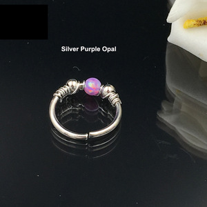 Cỏ ba lá thép không gỉ 316L Zircon dây bọc liền mạch mũi sụn vòng cho Đảng dịp - Product Image 6