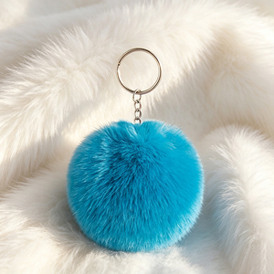 Colorful Faux Fur Pompom Key Ring Soft Fluffy Ball Keychain Daily <b>Bag</b> <b>Charm</b> Pendant for Girls - Product Image 2