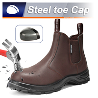 Chaussures de Sécurité JIANKUN S3 Sans Lacets en Cuir Lisse, Bottes Embout Acier Anti-Écrasement/Perforation, Plaque Anti-Statique pour Hommes, Travail OEM/ODM