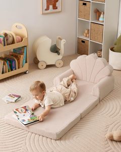 Sofá Tatami 2 en 1 de Alta Calidad para Niños, Diseño Moderno, Tela de Felpa, Funda Extraíble para Dormitorio o Sala de Estar - Product Image 1