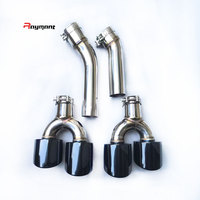 Tuyaux d'échappement Raymant en acier inoxydable et fibre de carbone pour la modification de l'échappement de Mercedes Benz GLS. Épaisseur du mur 1,5 mm
