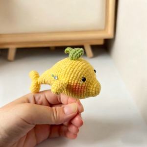 Personnalisé fait à la main <span class=keywords><strong>Crochet</strong></span> porte-clés sac breloque accessoire Amigurumi <span class=keywords><strong>Crochet</strong></span> mignon dessin animé <span class=keywords><strong>baleine</strong></span> peluche - Product Image 3