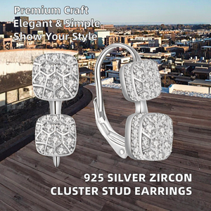 Luxury 925 Sterling <b>Silver</b> Rhodium Plated Moissanite <b>Hoop</b> <b>Earrings</b> with Claw Setting for Women's Wedding Engagement Party Gift - Product Image 2
