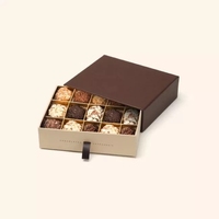 Boîte d'emballage carré de luxe pour bar à vin rouge, présentoir pour bonbons et chocolat, boîte à dessert carrée à double couche