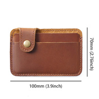 AIGUONIU Minimaliste Rétro Homme Porte-Carte d'Identité Petit Portefeuille en Cuir Véritable Fermeture à Moraillon Carte de Visite Porte-Monnaie pour Garçons Hommes