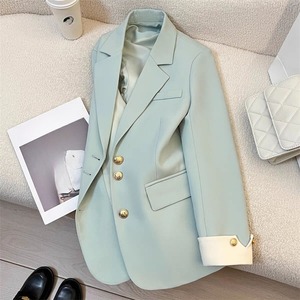 WY82203 Neuer Modischer Bürodamen-Mantel Langarm mit Knöpfen und Taschen Übergröße Frühling Herbst Damen <span class=keywords><strong>Blazer</strong></span> Mantel - Product Image 2