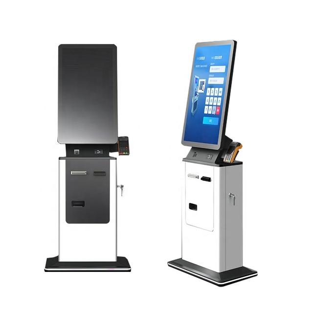 Self Service Reception Kiosks Hospital Registration Library Self Check Kiosk with Passport Scanner A4 Printer Payment