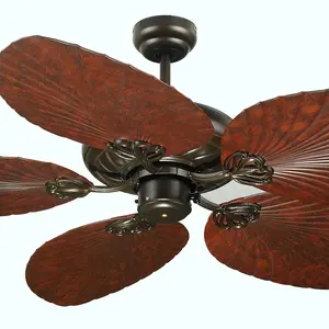 52 inch Classic Fancy Air Cooling Fan Modern Black Ceiling Fan with 5 ABS leaf-shaped Blades, include Pull Chain Control