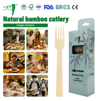 Set Peralatan Makan Sekali Pakai dari Bambu Ramah Lingkungan Bersertifikat untuk Restoran