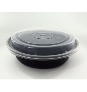Contenedor Redondo Desechable de Plástico PP para Alimentos con Tapa Segura para Llevar, Preparación de Comidas, Apto para Microondas, Hermético - Product Image 2